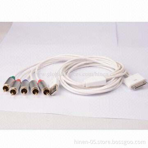 Dock Connector to Component AV Cable with USB, Connects Your Apple Devices